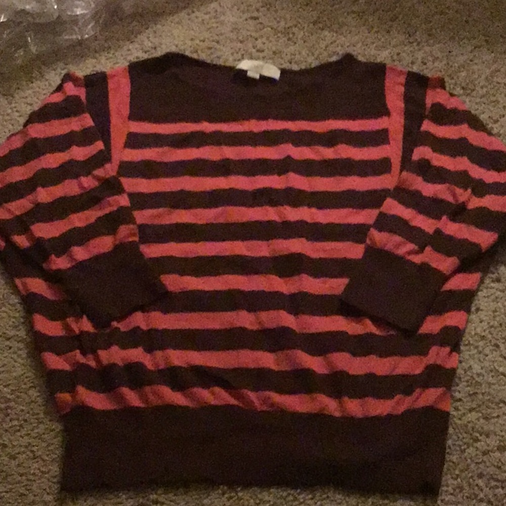 Pink and Brown striped shirt Women’s